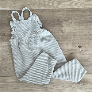 Chic Striped Kids Romper from Italy in Taupe 9-12 Months